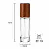 Botella de vidrio dispensadora de perfume 10/20/30/50/100ml con tapa de madera, botella vacía con atomizador, recipiente dispensador portátil para viajes