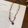 Colar Pingente Divertido Desenho Animado Fofo Dálmata Gato Preto Besouro Corrente de Clavícula com Contas Coloridas Colar Versátil para o Pescoço