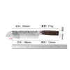 Cuchillo de Chef Martillado en Stock, Cuchillo para Cortar Verduras de Acero al Carbono de Alta Calidad, Mango de Madera Multicolor, Doble Cabeza de Acero, Cuchillo de Chef Estilo Occidental, Cuchillo Santoku Estilo Japonés para Uso en la Cocina