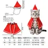 Set de Capa y Sombrero Navideño para Mascotas con Encaje y Lazo, Disfraz Festivo para Gatos y Perros, Accesorios para Fotos Navideñas