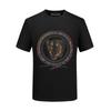 Camiseta Masculina de Manga Curta 2026 Novo Estilo com Strass e Estampa de Leopardo a Laser, Tendência Marca Verão Camiseta para Homens