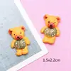 Parche de oso de dibujos animados color galleta accesorios de resina DIY pegamento de crema material para carcasa de teléfono móvil aretes accesorios para pasador de pelo
