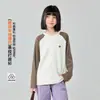 Top de manga raglán para niños 2026 Otoño Mediano y Grande Niños Cuello redondo Holgado Rayado Camiseta base para niñas Camiseta de manga larga