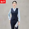 Traje de Colete Longo Feminino Outono/Inverno 2026 Uniforme Profissional Roupa de Trabalho Nova Roupa de Trabalho para Deslocamento OL Colete