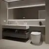 Gabinete de Baño Minimalista Moderno Combinación Lavabo de Baño Gabinete de Lavamanos Inteligente Gabinete de Extensión para Inodoro
