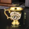 Copa de Metal para Licores con Asa, Diseño Creativo Estilo Europeo, Copa de 0.05 kg, Vasito de Tiro Doméstico de Gama Alta, Copa de Brindis para Bodas de Lujo Ligero