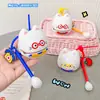 Pez de Madera Pequeño de Dibujos Animados Tiempo Retro Gatito Vintage Pez de Madera Lindo Portátil Alivio del Estrés Oficina Meditación Adorno Juguete