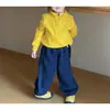 Conjunto de Otoño para Niña 2025 Nuevo Conjunto de Otoño Infantil Sudadera de Color Sólido para Bebé Niña Pantalones de Mezclilla de Lunares Modernos