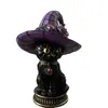 Lámparas de Sombrero de Bruja Resina Gótico Noche de Halloween Lámpara de Sombrero de Gato Bruja Adorno