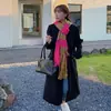 Bufanda Larga de Punto Rayada con Borlas Largas Mei Dye Camel Yan ~ Mohair Acrílico Resistente al Frío del Invierno Bufanda de Atmósfera Cálida