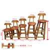 Taburete de Madera Maciza Carbonizada con Respaldo, Silla de Barra, Taburete Alto, Taburete con Escalón, Taburete para Barra de Bar, Taburete de Barra Retro
