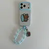 Estuche de Cuentas Gatito Kikty de Lunares para Apple 18 Pro Max, iPhone 17 con pulsera, lindo para 16, 15P para mujeres