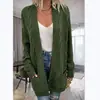 Cárdigan de Punto Trenzado con Aguja Gruesa de Comercio Exterior Europeo y Americano, Suéter de Color Sólido Versátil Estilo Perezoso, Chaqueta para Mujer, Primavera y Otoño Nuevo