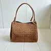 Bolsa Tote Parachute de Couro Genuíno Cross-Border 2025 Bolsa Carteiro Tecida Feminina Bolsa Cesta de Vegetais Grande para o Dia a Dia