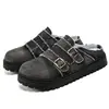 Chinelos Birkenstock 2026 novo modelo esportes ao ar livre pessoa preguiçosa sapatos para o dia a dia jeans vintage desgastado lavado à água uma tira