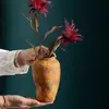 Ouça a transmissão, um vaso de cerâmica Zen estilo chinês, um vaso de cerâmica retrô, uma peça decorativa para a sala de estar, um item de decoração para casa, um vaso para arranjos de flores e um recipiente para flores hidropônicas