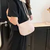 Bolso de Mano Cuadrado Pequeño de Diseño de Nicho Estilo Coreano para Mujer, Bolso de Hombro con Estampado de Letras Nuevo Primavera 2026, Bolso Cruzado de Color Sólido