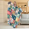 Manta de Franela Personalizada Impresión Digital Navideña Manta para Siesta Manta para Sofá de Sala de Estar Manta Engrosada para Cuatro Estaciones