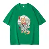 Camiseta de Manga Corta de Color Sólido Estampado Cómoda y Transpirable Mismo Estilo para Hombres y Mujeres Tendencia de Verano Algodón Puro Cuello Redondo Pulóver Directo de Fábrica