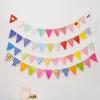 Papel Coreano al por Mayor Lindo Cumpleaños Bandera Colorida Cumpleaños Flor Cumpleaños Bandera Bandera Triangular Decoración Bandera Colorida