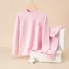 Pijama para Niños, Conjunto Térmico Íntimo para Estudiantes y Adolescentes, Terciopelo Suave Algodón Puro, Ropa de Otoño para Niños, Pantalones Largos, Suéteres de Algodón para Niñas