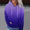 Comércio exterior europeu e americano com capuz suéter gradiente impressão moletom com capuz moda feminina casual design com cordão MC11