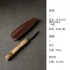 Cuchillo de Té Hecho a Mano de Acero de Damasco Moke, Cono de Té y Herramienta para Abrir Té Hechos de Bambú Xiangfei, Accesorios de Ceremonia del Té de Gama Alta