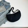 Bolso de tela multicapa para mujer, bandolera de hombro estilo coreano, nuevo bolso informal de color sólido estilo occidental, bolso de bola de masa texturizada para mujer, 2025
