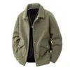 Nueva chaqueta de pana de moda para hombre para primavera y otoño, con un diseño elegante, casual, de corte holgado y un cuello de solapa