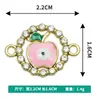 Atacado Estilo Coreano Pingente Único de Maçã com Gotejamento de Óleo Pontilhado Corte Diamantado Liga Inlaid Colar Pulseira Pingente Joias Acessórios DIY