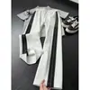 Calça de Moletom Masculina Premium High Street Americana Estilo Despojado Bonito Calça Reta com Listra Lateral Caimento Limpo Calça de Perna Larga Pesada