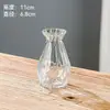Mini Jarrón de Vidrio Transparente Estilo Francés Estilo Americano Repujado Retro para Flores Secas y Decoración de Plantas Verdes