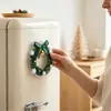 Decoraciones de imán acrílico para refrigerador de Navidad de producto nuevo transfronterizo, pegatinas magnéticas de corona de Navidad, decoración para cocina y hogar navideña