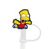 8-10mm Tampa de palha Simpson rolha de palha tampa contra poeira acessórios de palha de desenho animado capa de poeira de borracha macia reciclável