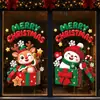 Decoração de Natal Adesivo Eletrostático Desenho Animado Rena Boneco de Neve Caixa de Presente Adesivo de Janela Loja de Shopping Porta de Vidro Adesivo de Feriado