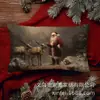 Exportación Transfronteriza Especializada en Escena de Nieve Navideña Patrón de Cascanueces Impreso Decoración del Hogar 50*30 Funda de Cojín Lumbar