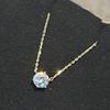 Collar retro simple de circonita de seis garras, collar de cadena para mujer, cadena ligera de lujo, nicho exquisito, alta gama, sentido explosivo