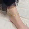 2024 Nova Tornozeleira Aço Titânio Banhado Livre de Cor Ouro 18K Tornozeleira Borboleta Estilo Ins Cool Simples Tornozeleira Feminina