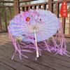 Novo Estilo Chinês Guarda-chuva de Seda Antigo Borla Fita Dinastia Han Sessão de Fotos Acessórios de Guarda-chuva de Papel de Óleo Feminino Clássico Qipao Guarda-chuva para Fotografia