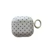 Funda Protectora para Auriculares Airpods 4ª Generación Estilo Coreano Sencilla Base Blanca Puntos Azules Adecuada para Auriculares Apple Airpods 3
