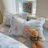 Funda de almohada individual con borde de pompón de dibujos animados de terciopelo de leche para niños, estudiantes, dormitorio, funda individual de franela para almohada de invierno