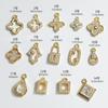 Pingente de colar de ouro verdadeiro 18K pendurado, tendência de alto sentido, amor, joias de orelha, acessórios geométricos, pingente