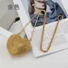 Tendencia Transfronteriza Bolso para Labial de Diamantes Brillantes para Mujer Mini Decoración de Cadena de Corazón con Bolsita Bolsita para Auriculares con Forma de Corazón de Moda para Mujer