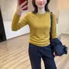 Camiseta lisa, elástica, justa ao corpo, ombro normal, base macia e confortável de veludo mousse, gola redonda, mangas compridas, 26, roupa de baixo para outono