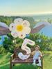 Globo digital de cumpleaños blanco de 32 pulgadas para fotografía de picnic, decoración para fiesta de bebé de un año