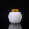Tarro de Cerámica Blanco de Jade con Forma de Caqui para Almacenamiento de Té Longjing, Pu'Er, Té Negro y Té Verde