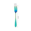 Amazon Transfronterizo Acero Inoxidable 304 Vajilla Engrosada 1010 Cuchillo para Bistec, Tenedor y Cuchara Set Postre Occidental Cuchara para Café