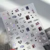 2025 Novos Adesivos de Nail Art Metal Líquido Relógio Coração Flor de Cinco Pétalas Ins Doce Cool Estrela Lua Y2K Unhas de Menina Spicy