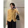 Chaleco Retro Japonés 4019 para Mujer 2026 Nuevo Otoño Sin Mangas Cárdigan Top para Superponer Sentido del Diseño Nicho
