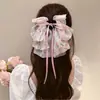 Pinza de Clip con Lazo de Malla y Gypsophila para Bebé, Pasador de Pelo de Gama Alta para Cola de Caballo Baja, Accesorios para el Cabello en la Parte Posterior de la Cabeza